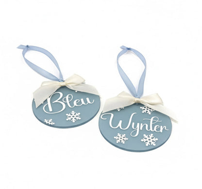 Personalised Acrylic Christmas Bauble | Blue Frost