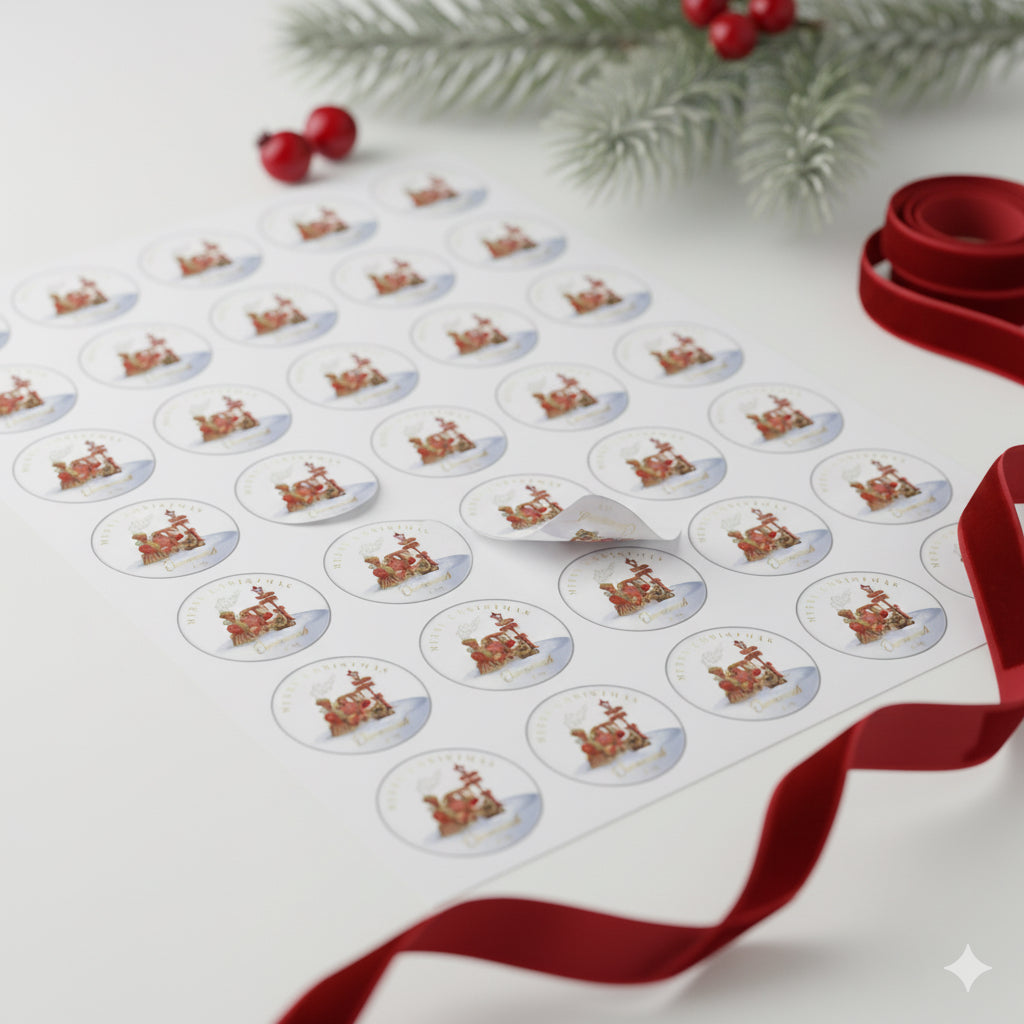 Custom Christmas-Themed Personalised Present Label Stickers | A4 Sheet