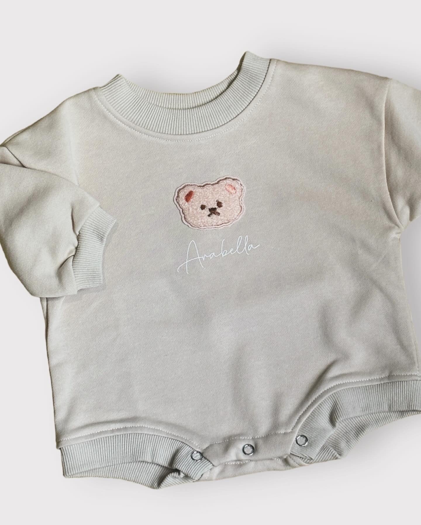 Personalised Teddy Bear Romper Sweater