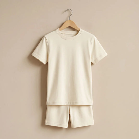 Custom T Shirt & Shorts Set | Beige