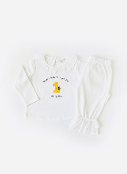 Personalised First Birthday Pyjamas | Bumble Bee Design