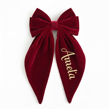 Personalised Luxury Velvet Hair Bow