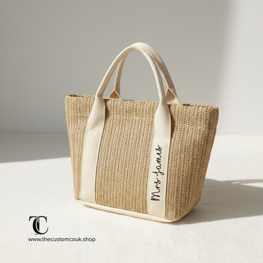 Personalised Straw Tote Bag
