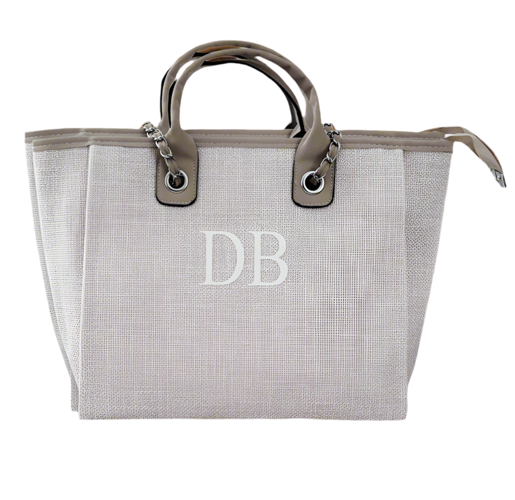 Personalised Women's Tote Bag - Greige