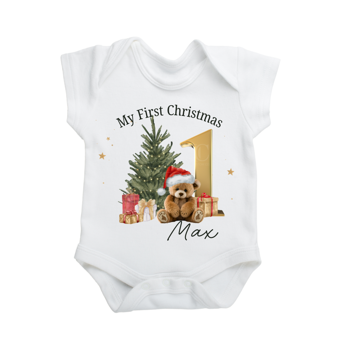 Personalised My First Christmas Baby Vest