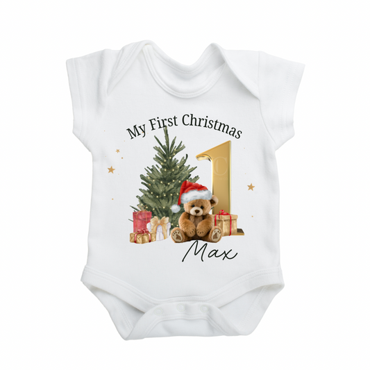 Personalised My First Christmas Baby Vest