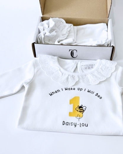 Personalised First Birthday Pyjamas | Bumble Bee Design