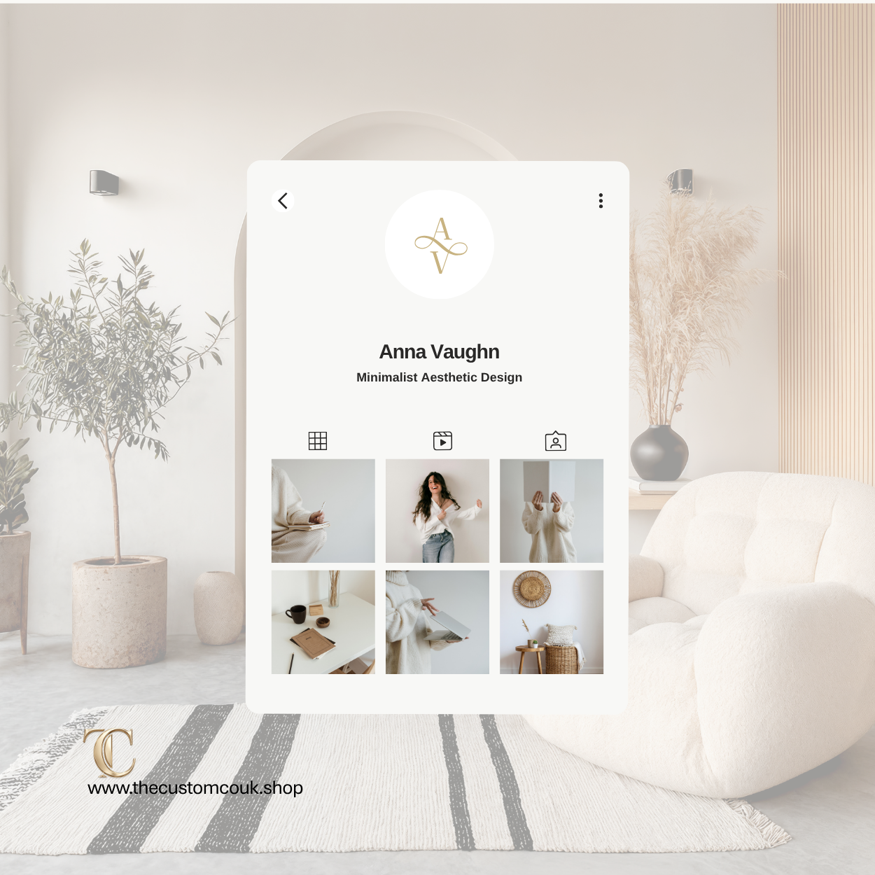 Custom Canva Instagram Starter Kit by The Custom Company UK featuring branded Instagram post, story, reel cover and highlight cover templates.