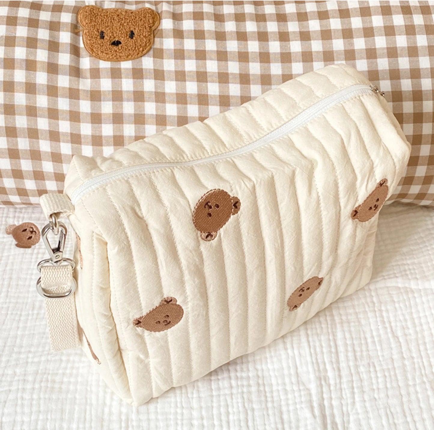 Personalised Stroller Pouch – Embroidered Teddy Bear