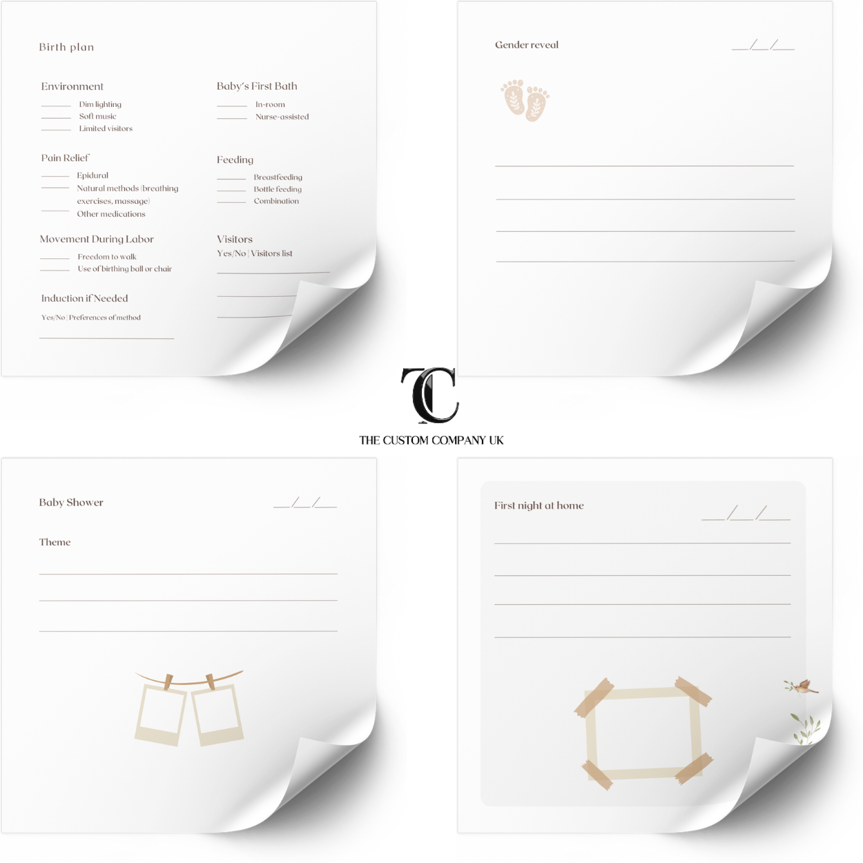 Handmade Pregnancy Journal | Custom Pages