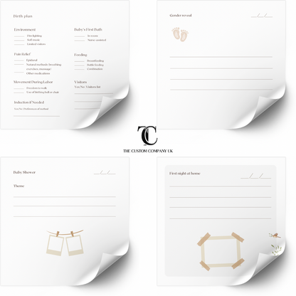 Handmade Pregnancy Journal | Custom Pages