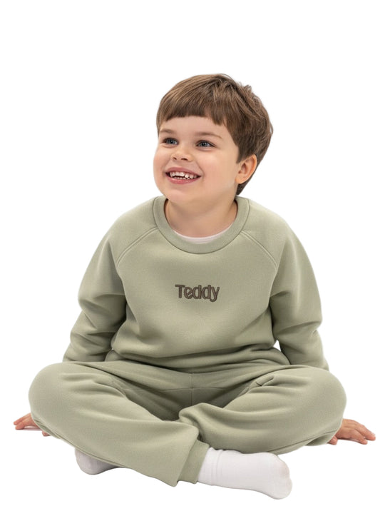 Kids Oversized Loungewear - Personalised Faux Embroidery Name