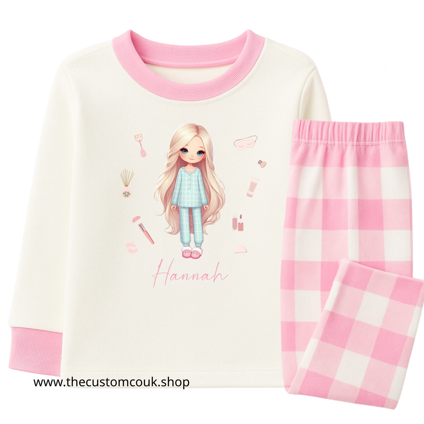 Personalised Girls Pyjamas – Girly Self-care Design