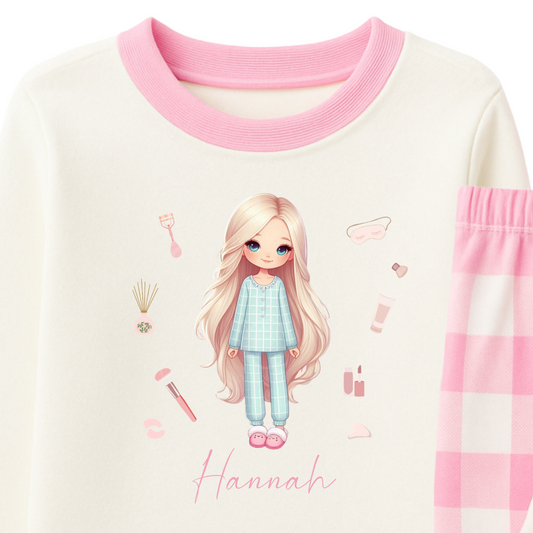 Personalised Girls Pyjamas – Girly Self-care Design