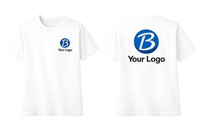Custom Logo Business T-Shirt | Left Chest & Back Print – Kids & Adults