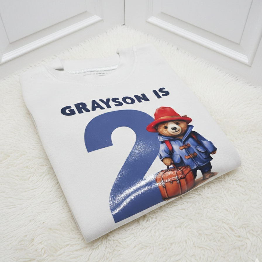 Personalised Children’s Birthday T-Shirt - Paddington Bear Design