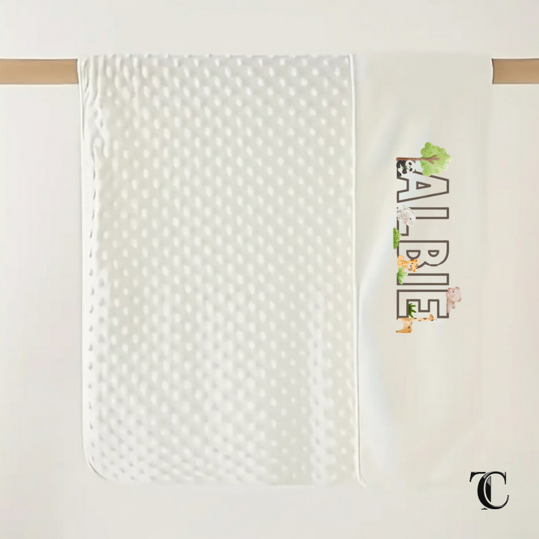 Personalised White Baby Blanket | Custom Design