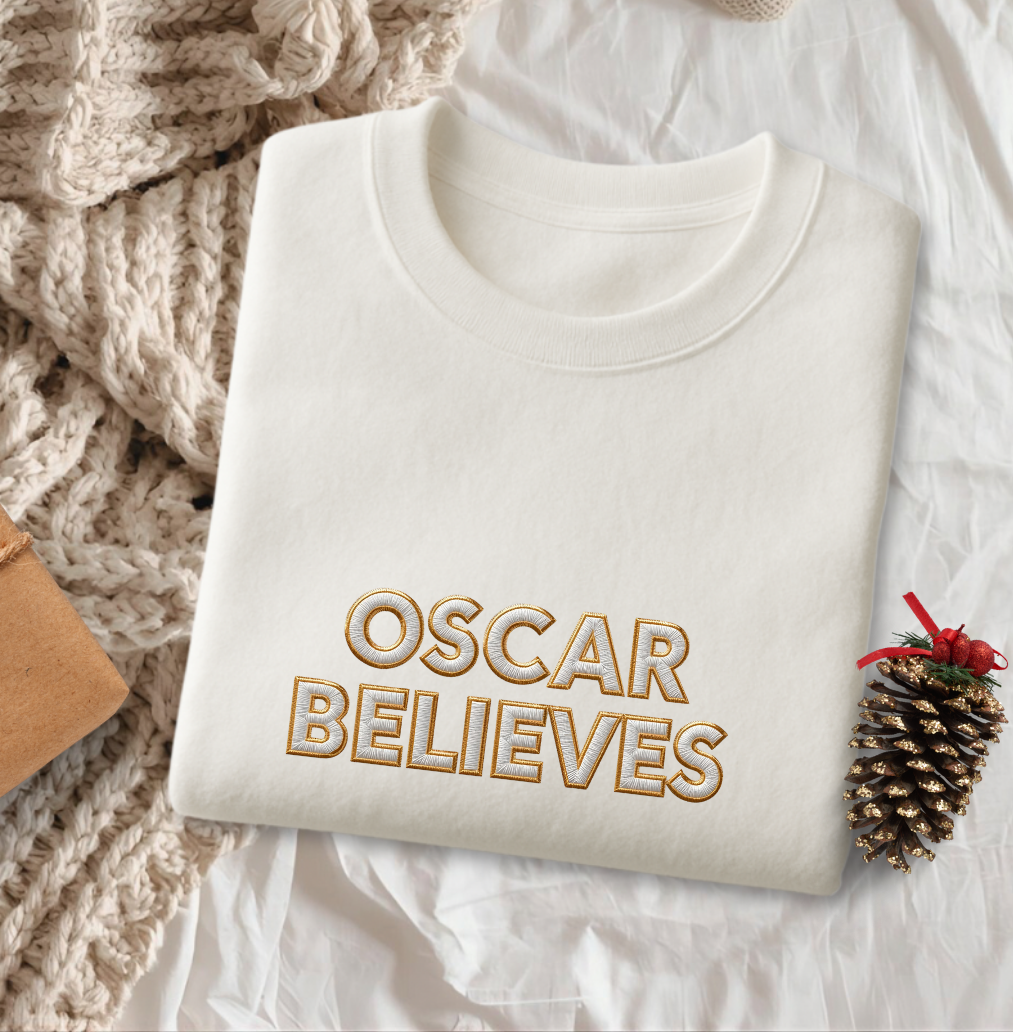 Children’s Christmas Believes T-Shirt - Faux Embroidery 3D Print