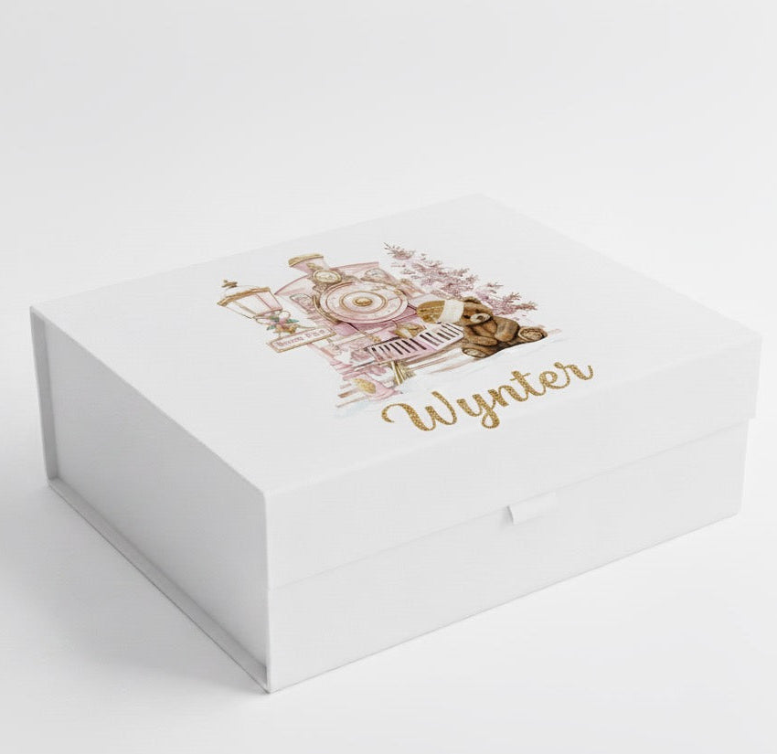 Personalised Christmas Eve Box - Express Train Teddy Bear Design