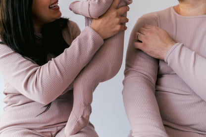 Personalised Family Loungewear Set | Matching Ribbed Pyjamas - Velvet Mocha