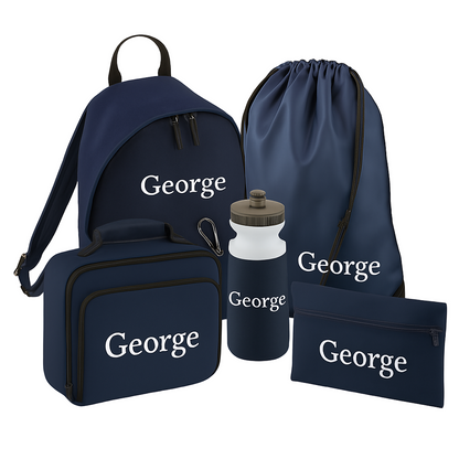 Custom Kids’ Backpack Set | Name-Printed Lunch Bag & Pencil Case | Back-to-School Gift