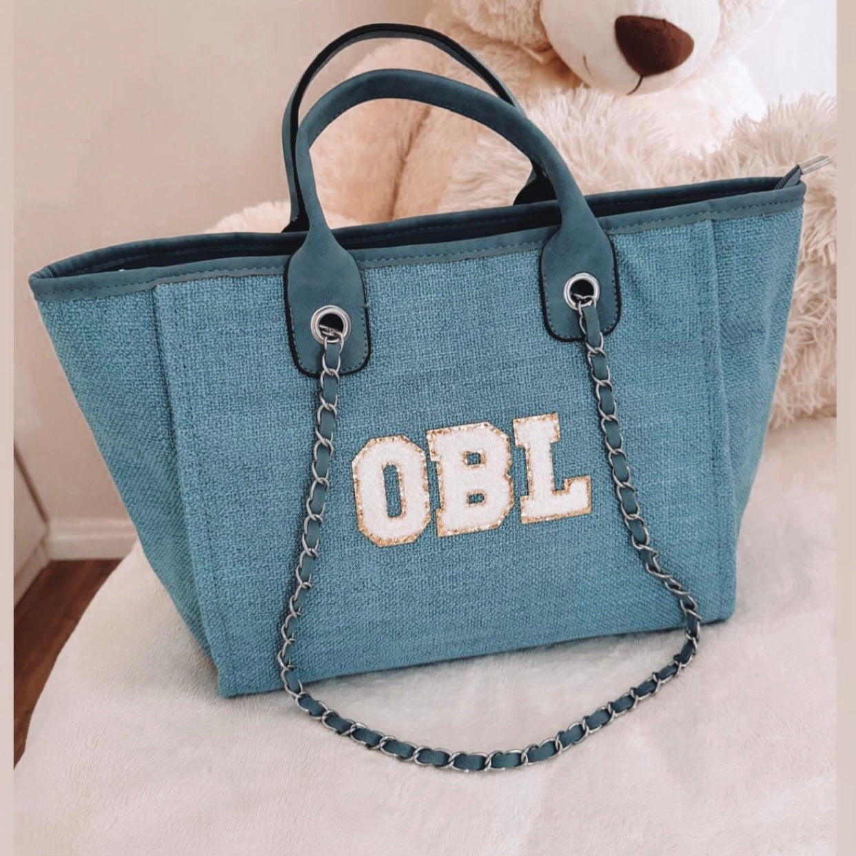 Personalised Women's Tote Bag - Denim Blue