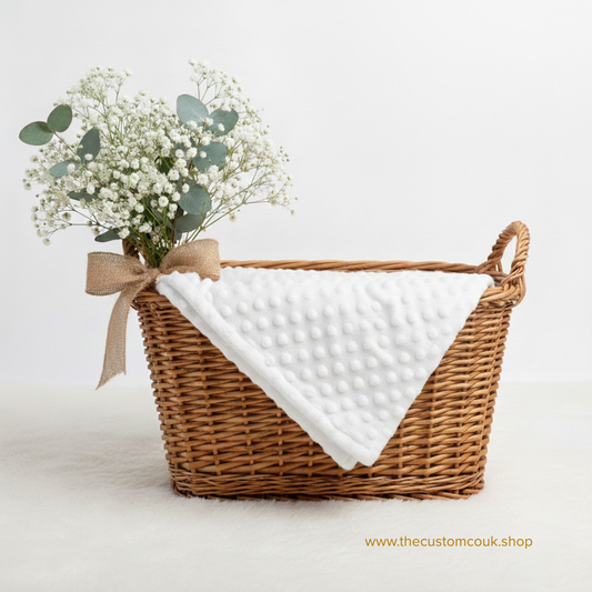 Personalised White Baby Blanket | Custom Design