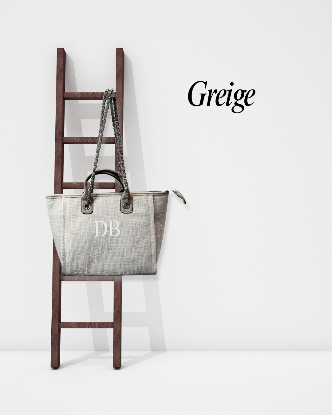 Personalised Women's Tote Bag - Greige