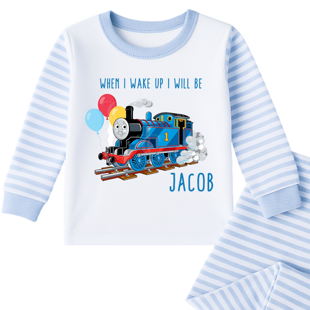 Personalised Birthday Pyjamas When I wake Up I Will be  | Thomas The Tank Engine