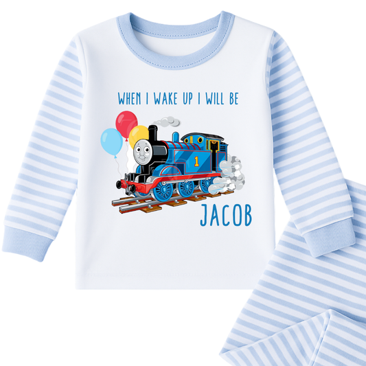 Personalised Birthday Pyjamas When I wake Up I Will be  | Thomas The Tank Engine