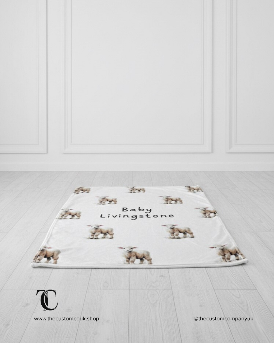 Personalised White Baby Blanket | Custom Name or Design