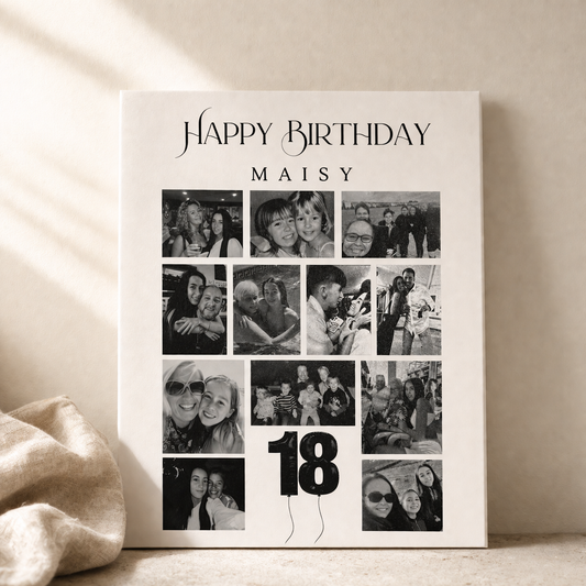 A2 18th Birthday Photo Collage Display -Acrylic Keepsake