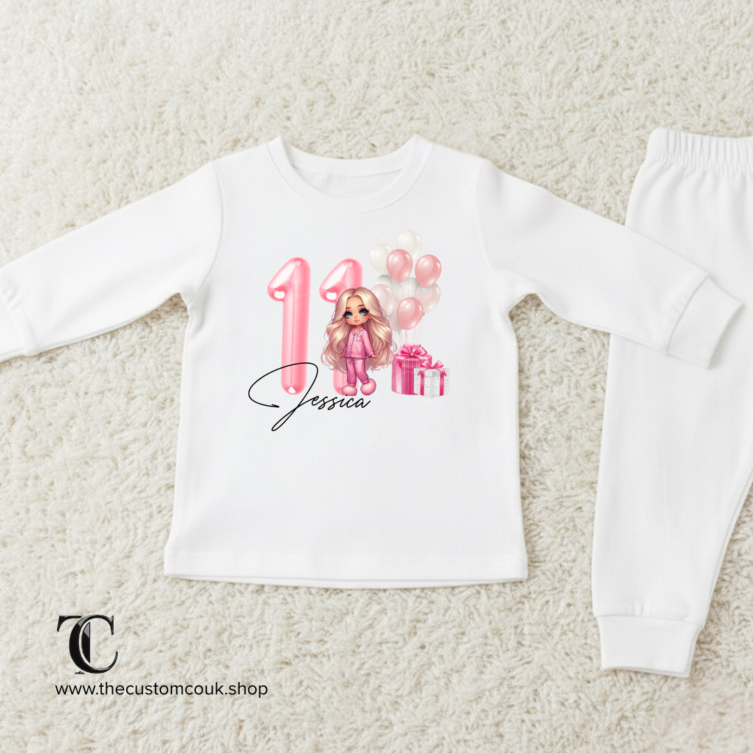 Personalised Girls Birthday Pyjama’s - Glam Dolly