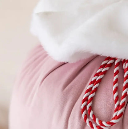 Custom Christmas Present Sack - Pink Plush Velvet