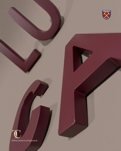 Custom 3D letters spelling 'LUCA'