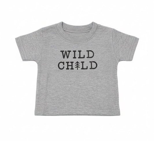 Grey Baby Tee - Wild Child - 3-6 months | Clearance