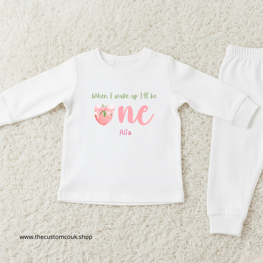 Personalised Strawberry Birthday Pyjamas | First Birthday