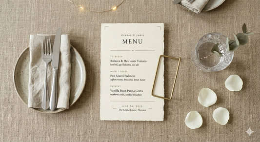 Custom Wedding Menu Cards | Customisable Paper Cards UK