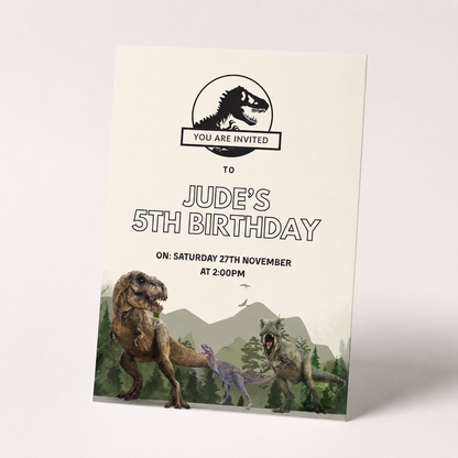 Personalised Dinosaur Birthday Invitations | Custom Printed Party Invites