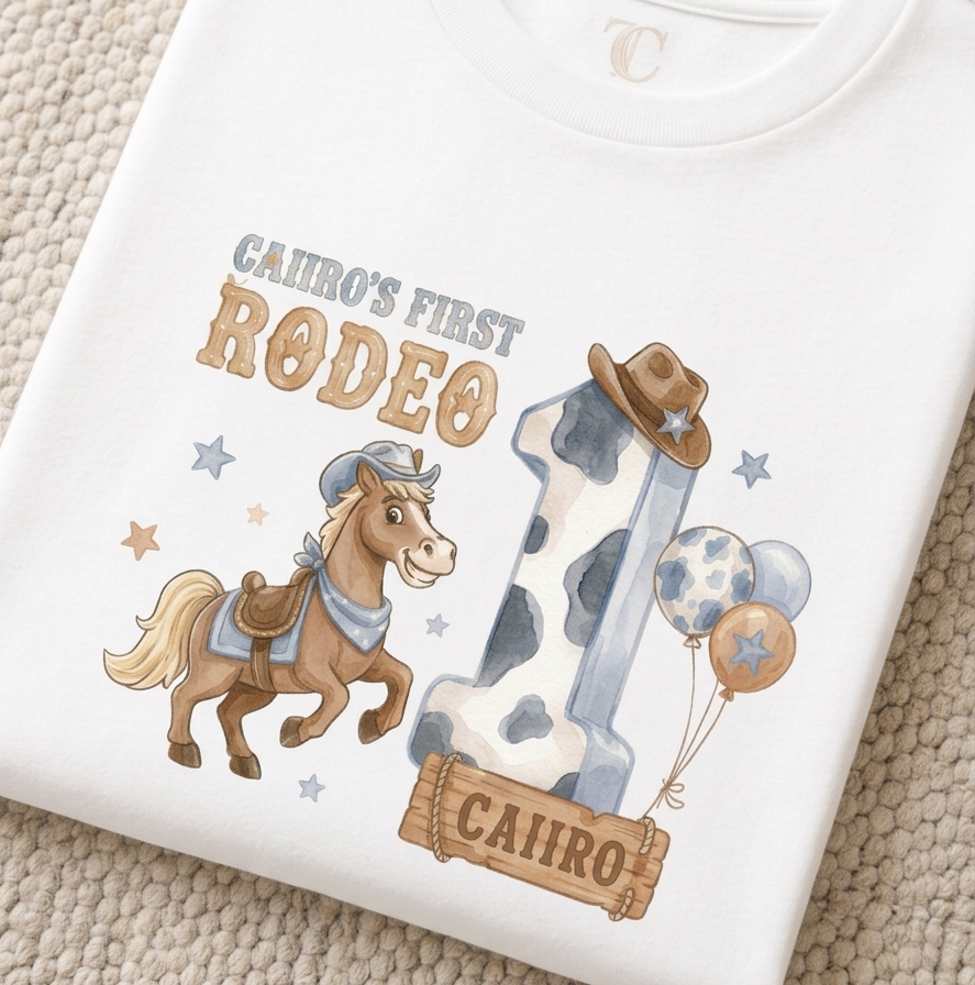 First Rodeo Birthday T-Shirt | Personalised Children’s Birthday Design