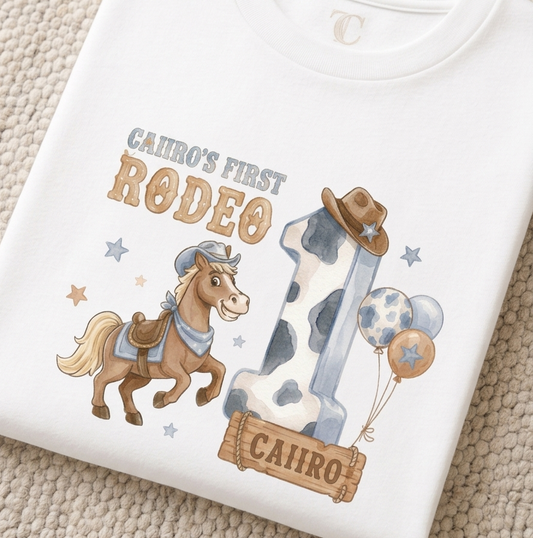 First Rodeo Birthday T-Shirt | Personalised Children’s Birthday Design