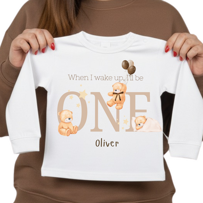 When I Wake Up I’ll Be One - Children's Teddy Bear Birthday Pyjama’s