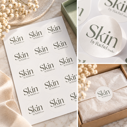 Custom Packaging & Branding Circle Logo Stickers