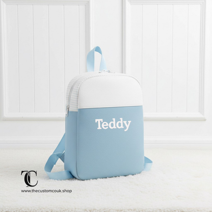 Personalised Kid's Mini Backpack in Blue - Canvas