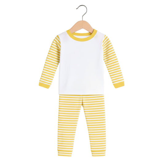 Personalised Childrens Pyjama’s - Create Your Own Design | Yellow Stripe