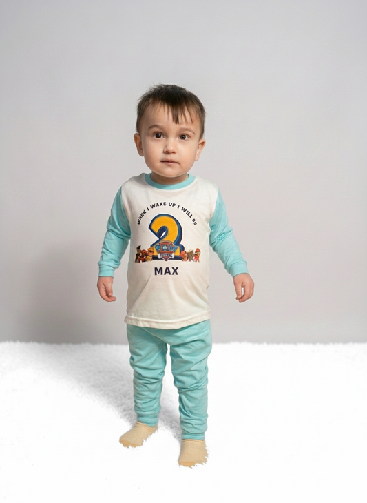 When I wake up I’ll be 2 paw patrol PJs 