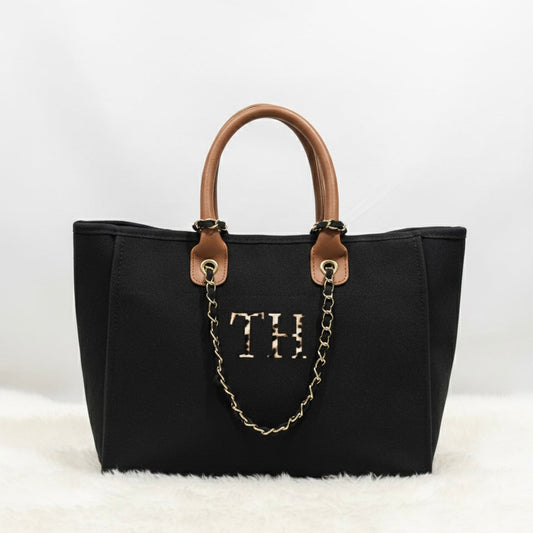 Personalised Leopard Print Initial Tote Bag - The Custom Company UK