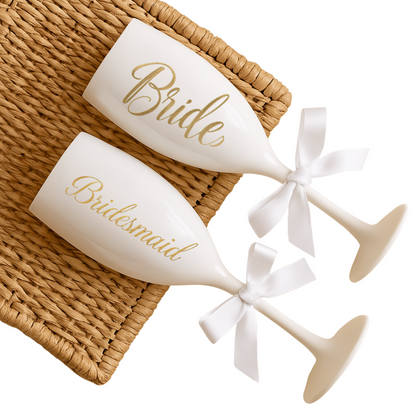 Personalised Acrylic Champagne Flutes for Weddings - Bridesmaids