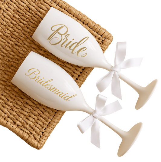 Personalised Acrylic Champagne Flutes for Weddings - Bridesmaids