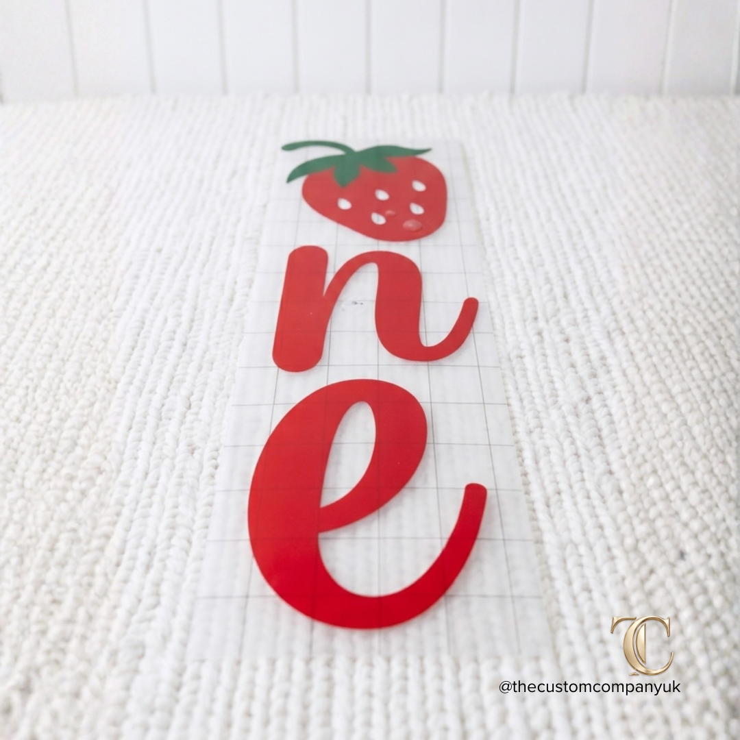 Strawberry 'one' custom
vinyl sticker 